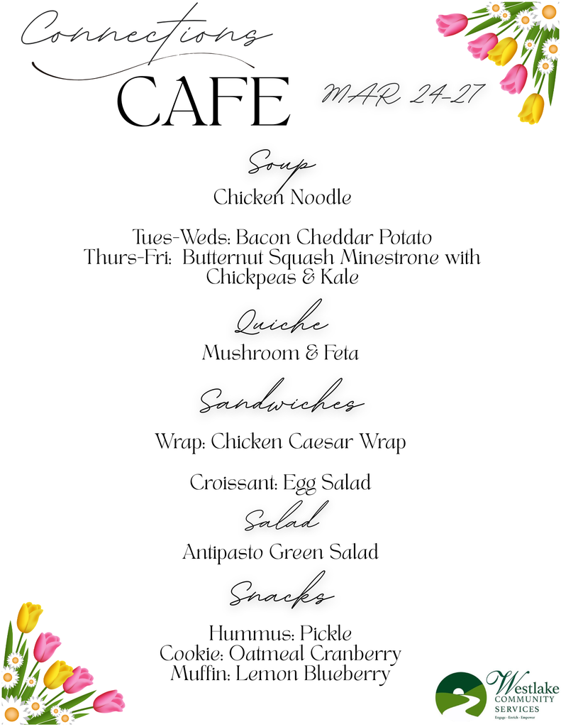 Connections Cafe Lunch Menu