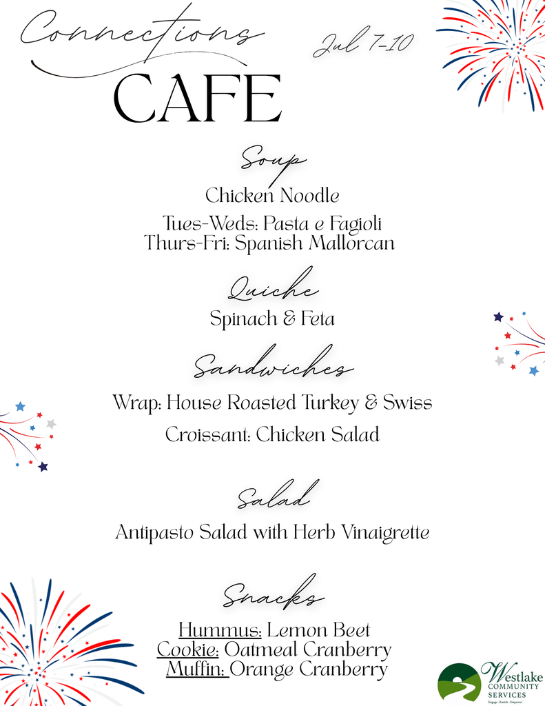 Connections Cafe Menu