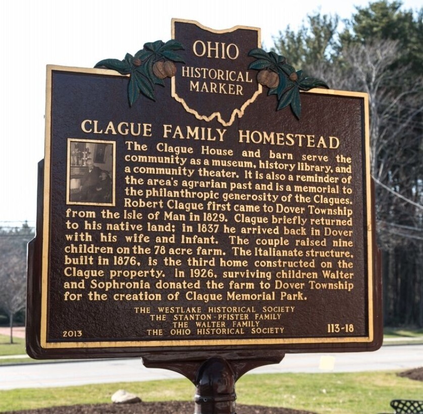 Clague Historical Marker