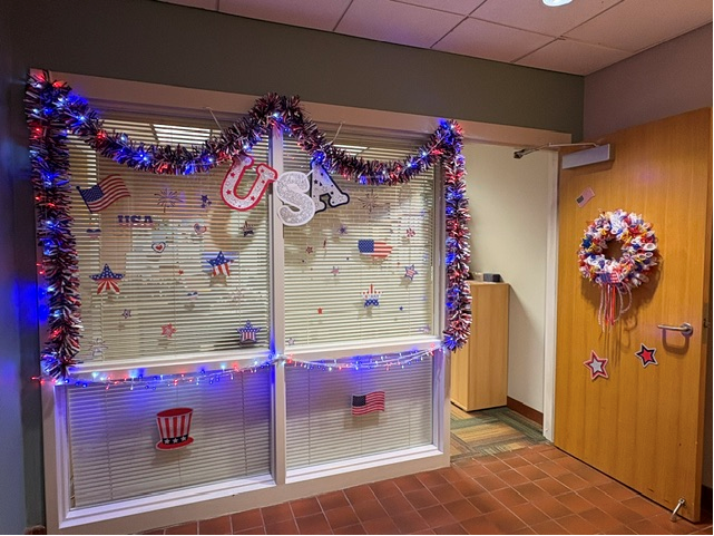 Rec Center door with decorations