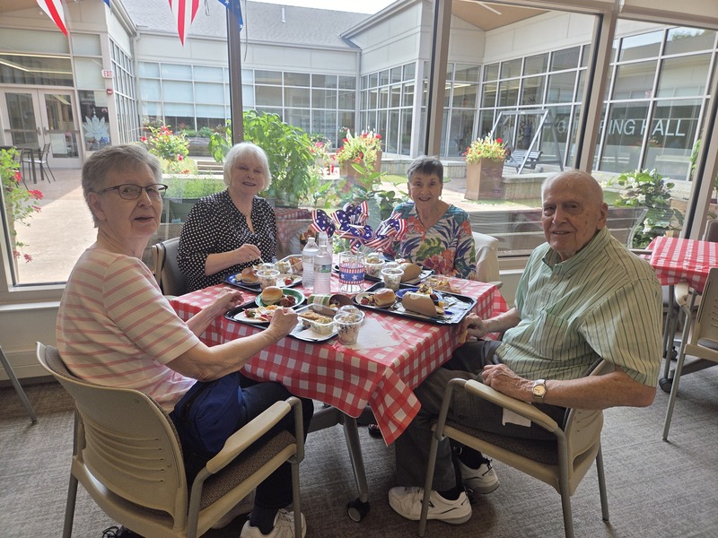 People eating lunch