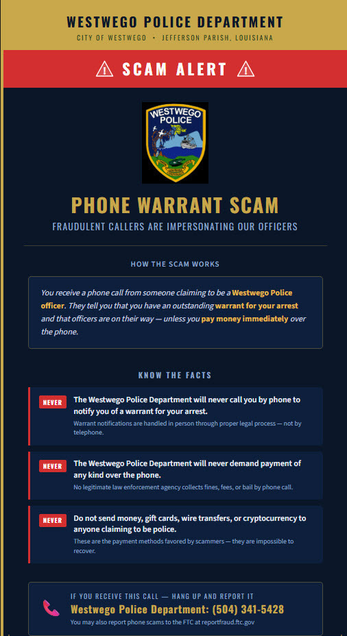 SCAM ALERT