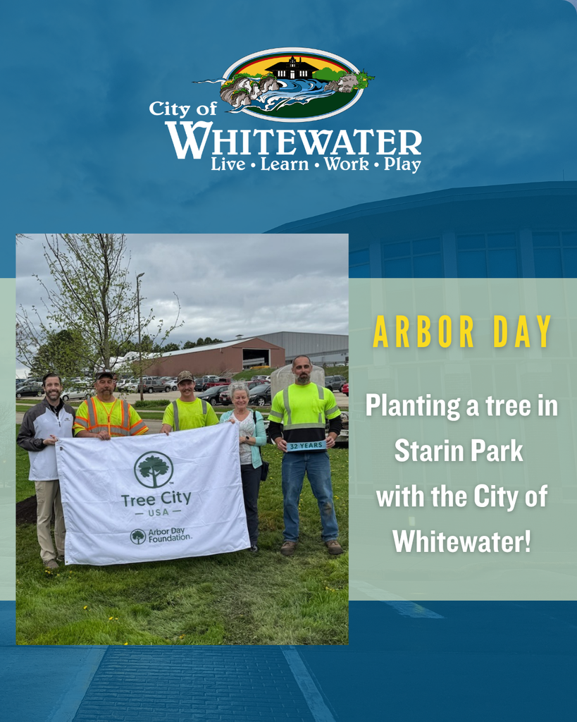 City of Whitewater: Arbor Day, Planting a tree in Starin Park with the City of Whitewater.