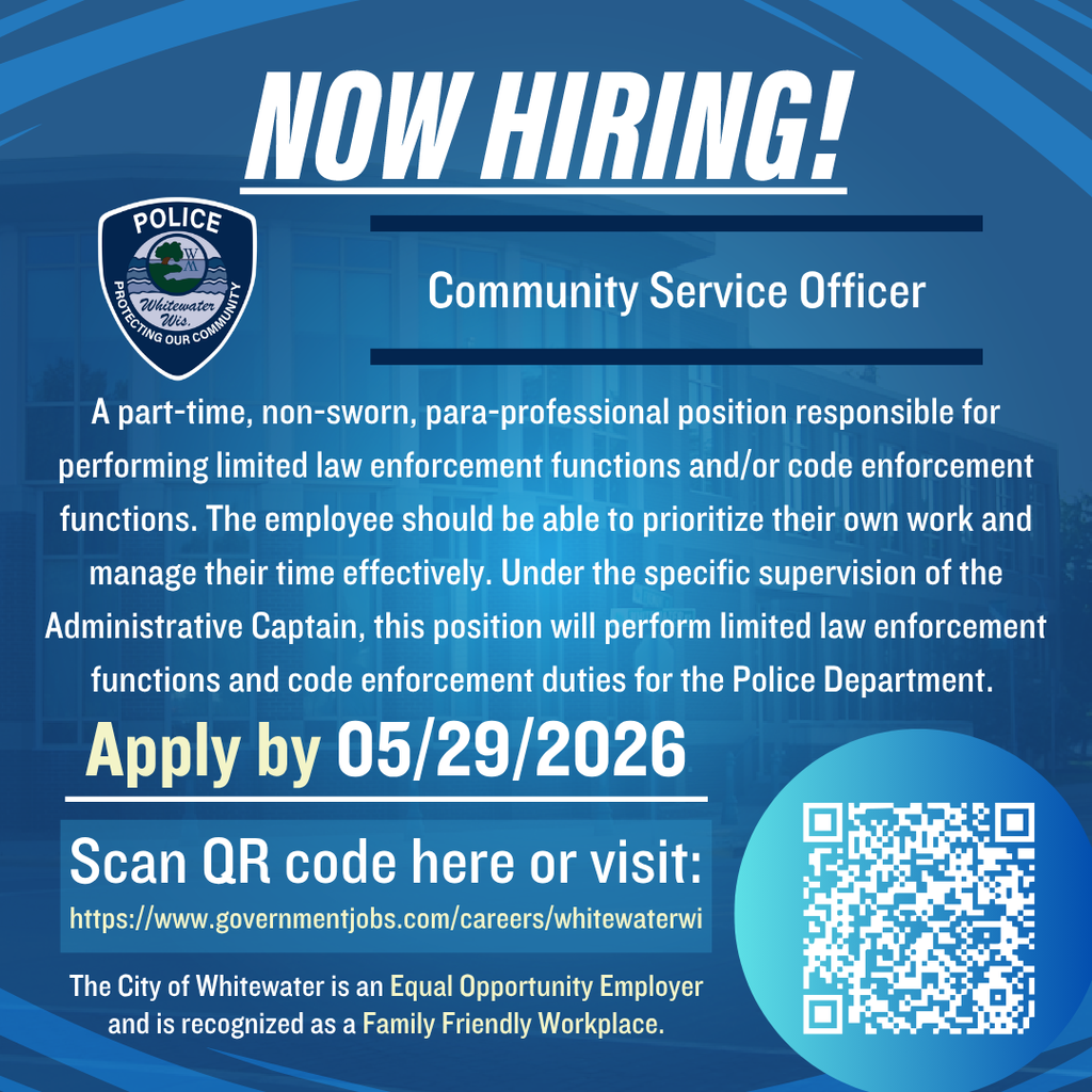 Now Hiring: Community Service Officer