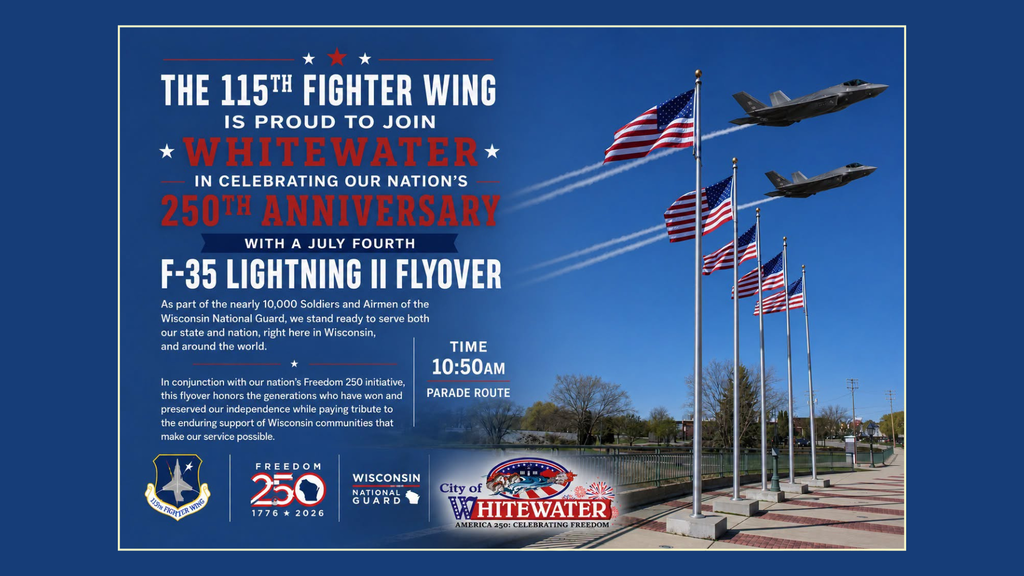 115th Fighter Wing Flyover in Whitewater, Wi