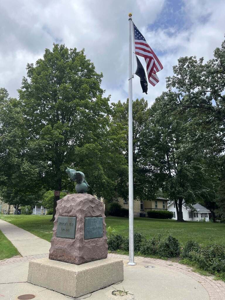 Flagpole at Flat Iron Park in Whitewater, WI