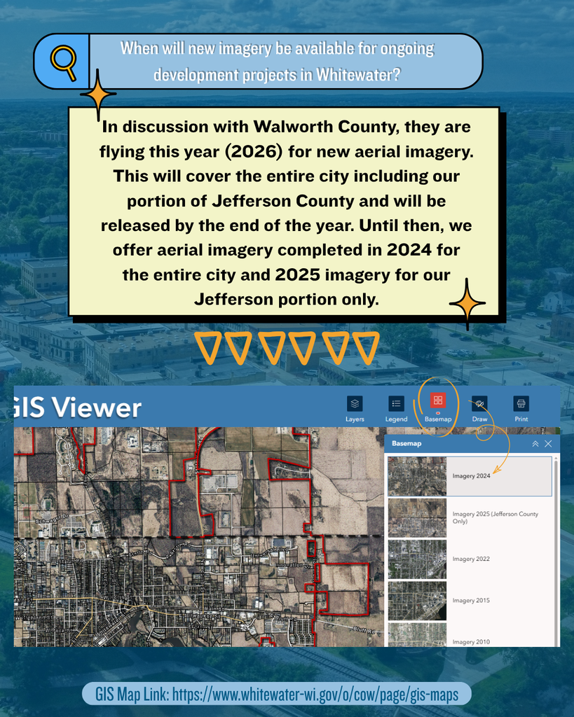 GIS: When will new imagery by available for ongoing development projects in Whitewater?