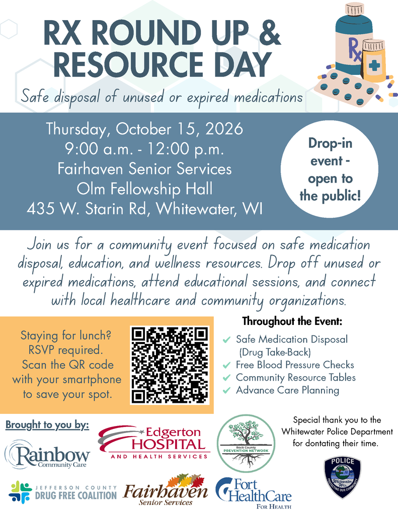 RX Round Up and Resource Day on October 15th at Fairhaven Senior Services