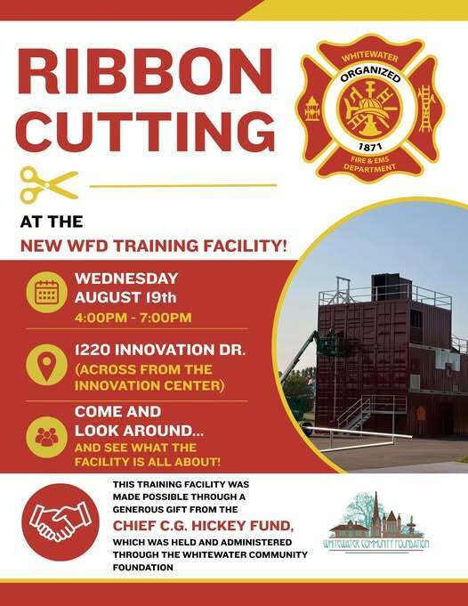 Ribbon cutting for the WFD Training Facility happening Wednesday, Aug. 19th at 4pm.