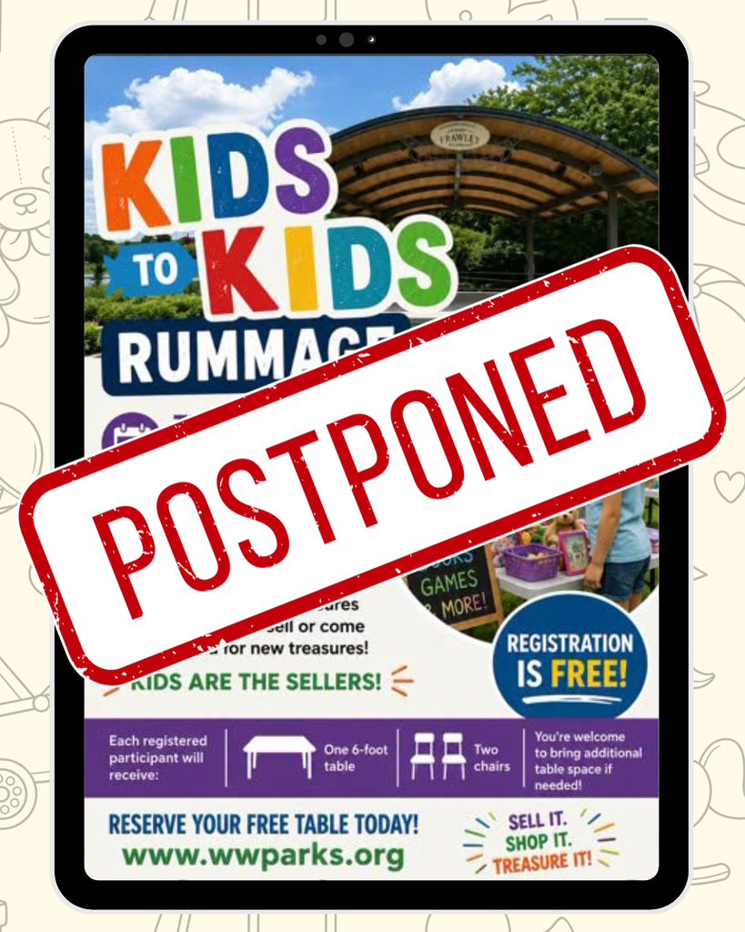 Kids to Kids Rummage postponed due to weather and rescheduled to Tuesday, August 25th.