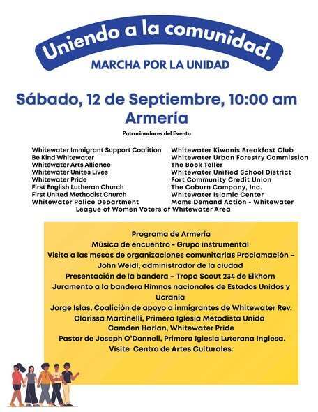 City of Whitewater Unity Walk on September 12th, 10AM.