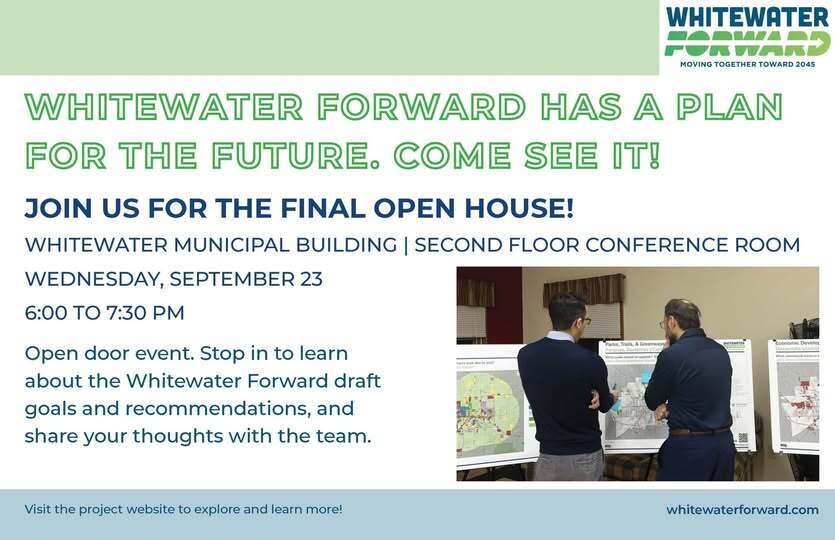 Open House Whitewater Forward with the City of Whitewater