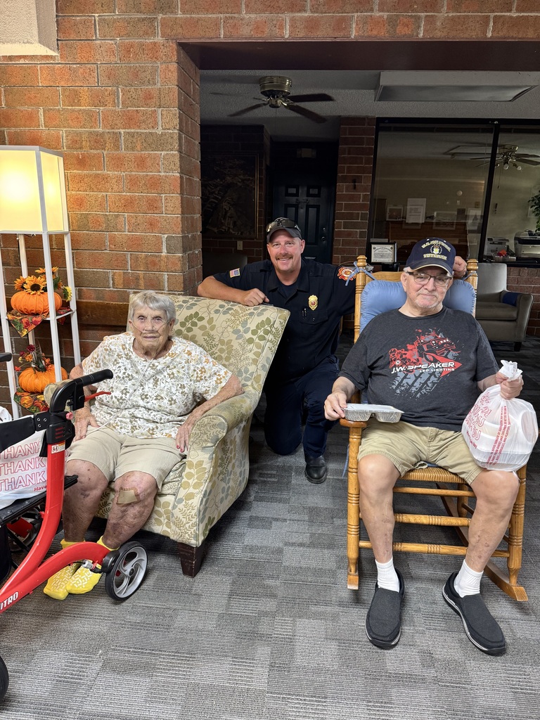 Fire Chief visted seniors with Meals on Wheels yesterday!