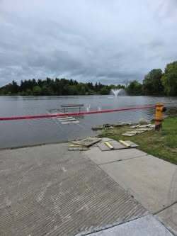 Cravath and Trippe Lake Pier Flooded and Repairs