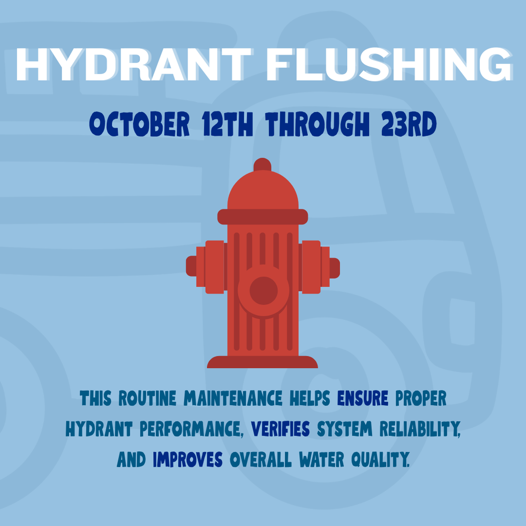Hydrant flushing in the City of Whitewater happening October 12th to 23rd