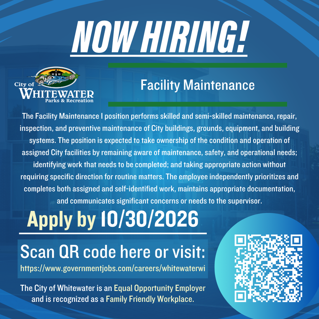 Now Hiring: Facility Maintenance
