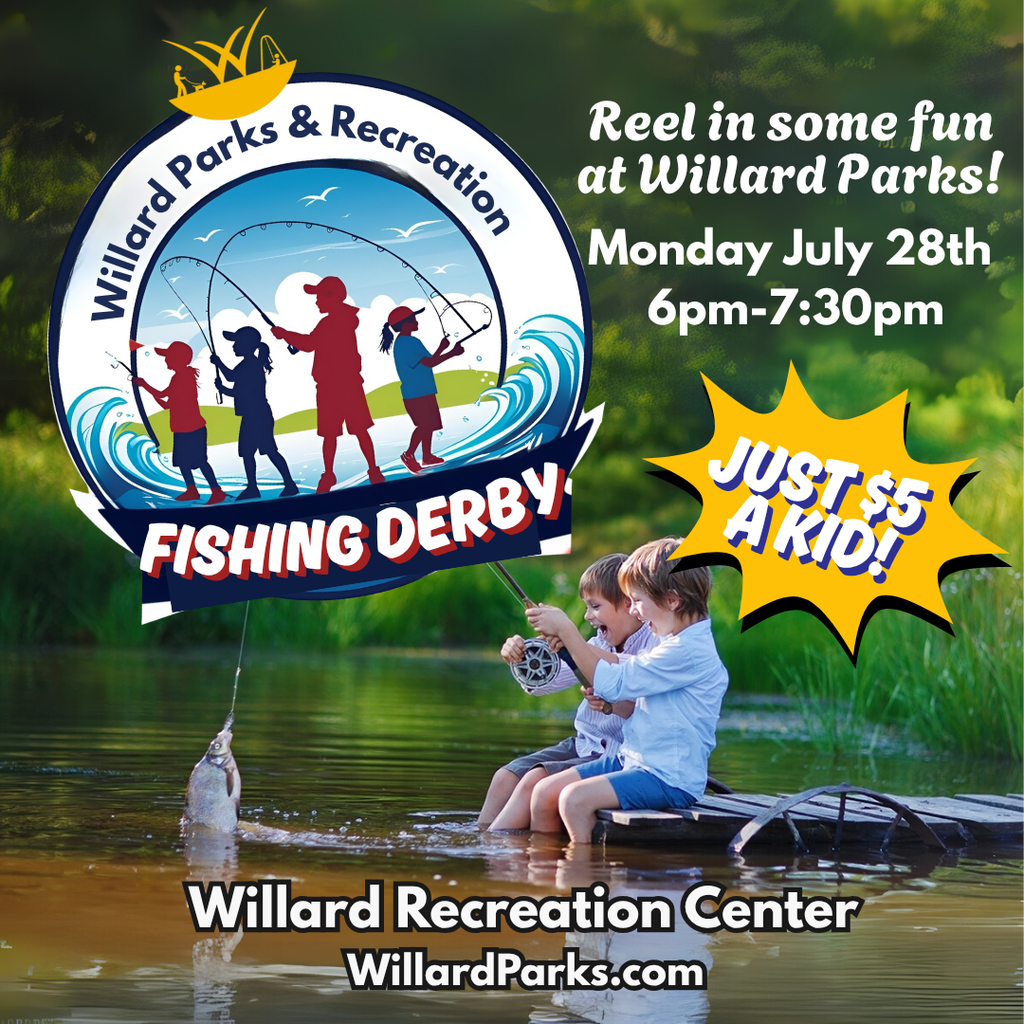 next monday, youth fishing tournament at the willard recreation center