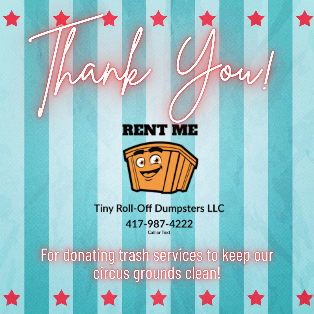 tiny roll off dumpsters is sponsoring the circus