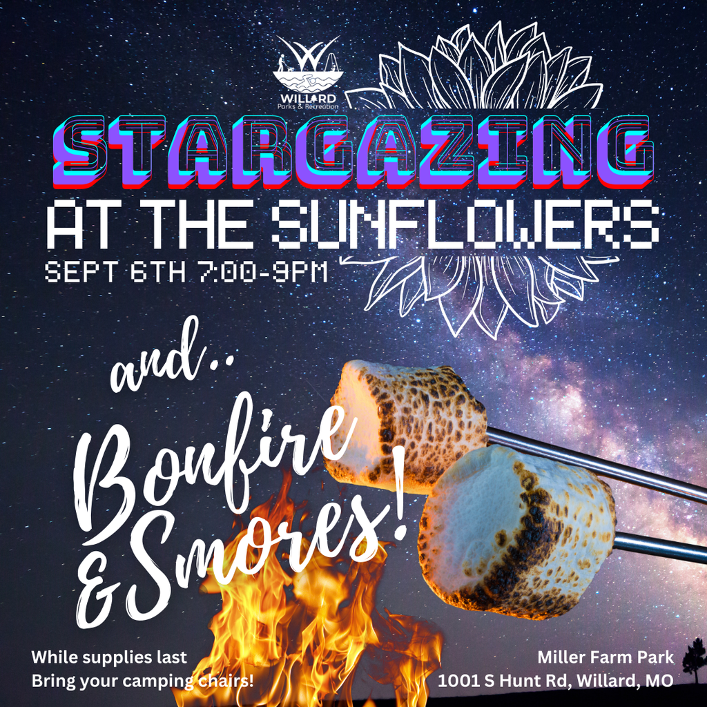 bonfire smores at staargazing at the sunflowers this saturday