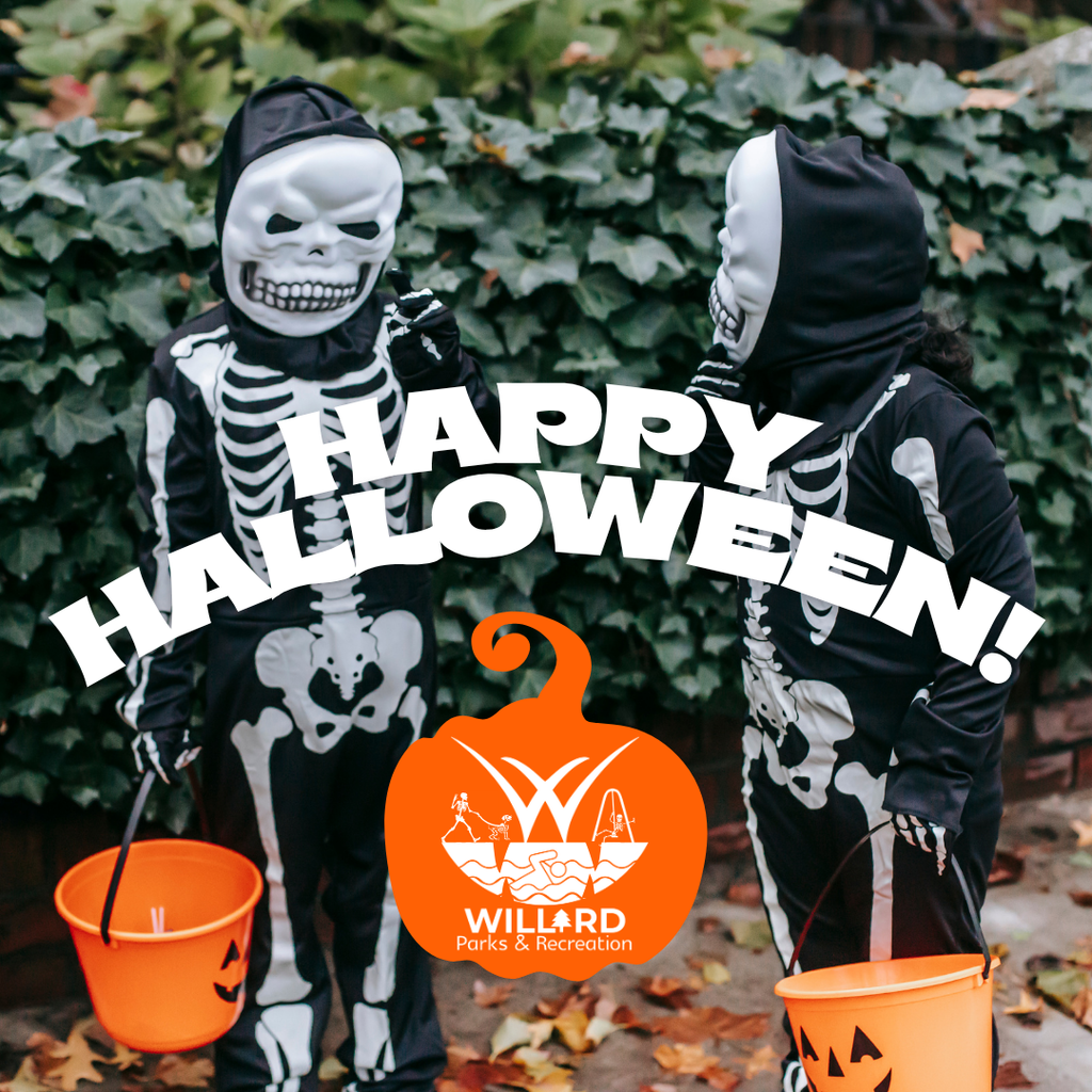Happy Halloween! Come by the Rec Center for Trick or Treating from our front desk staff!