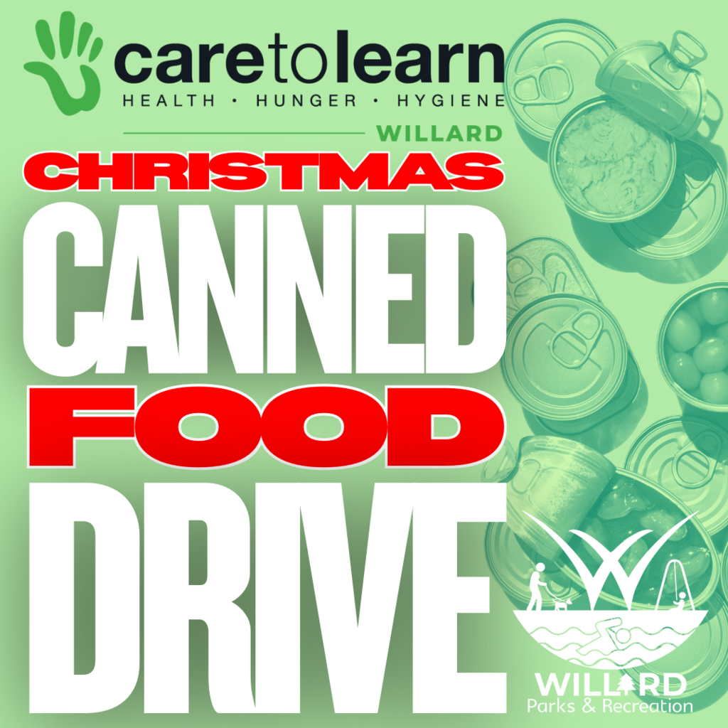 christmas canned food drive benefiting the Willard Food Pantry and Care to Learn