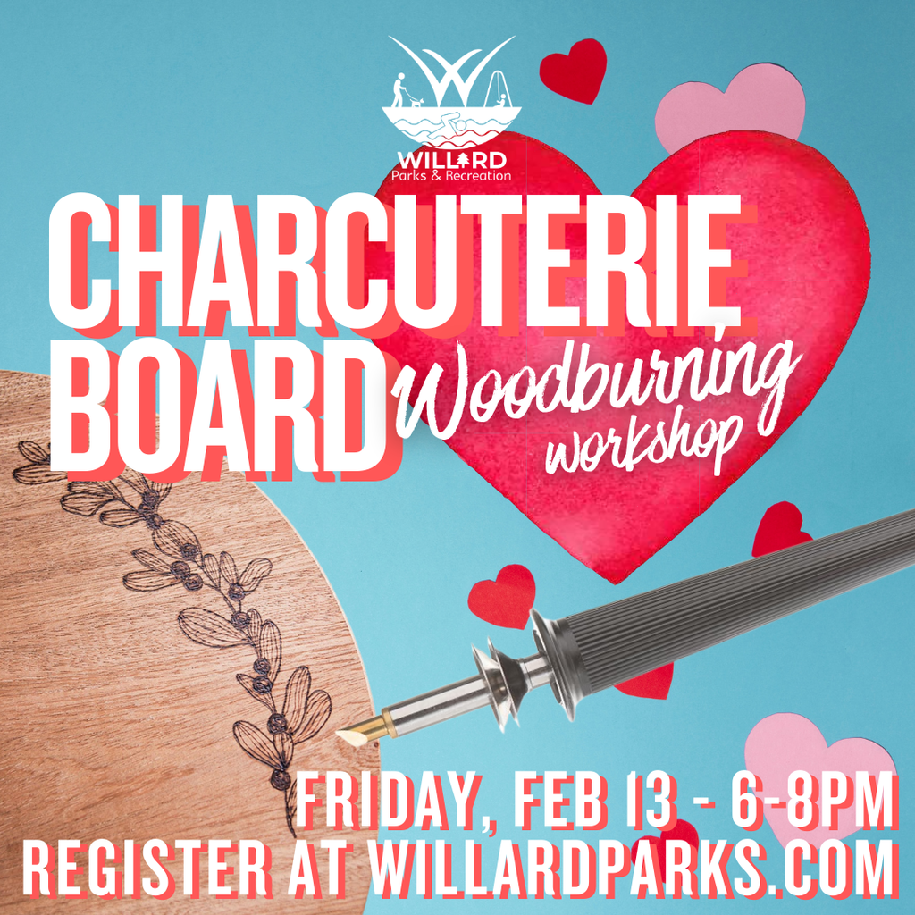 Charcuterie Board Woodburning Workshop Friday, Feb 13 6-8pm