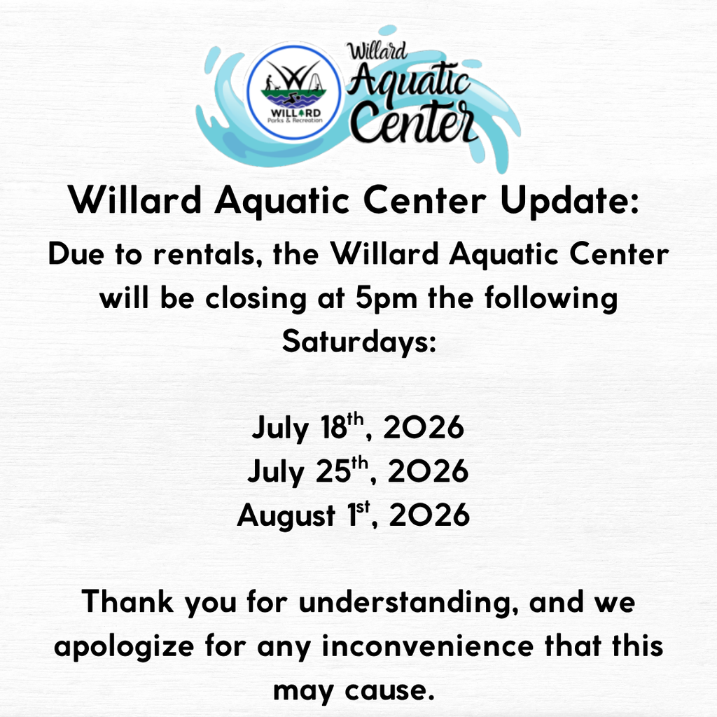 WAC closing early the following Saturdays: 7/18, 7/25, 8/1