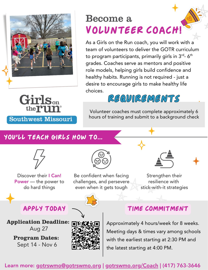 Girls on the Run - Coaches Needed!