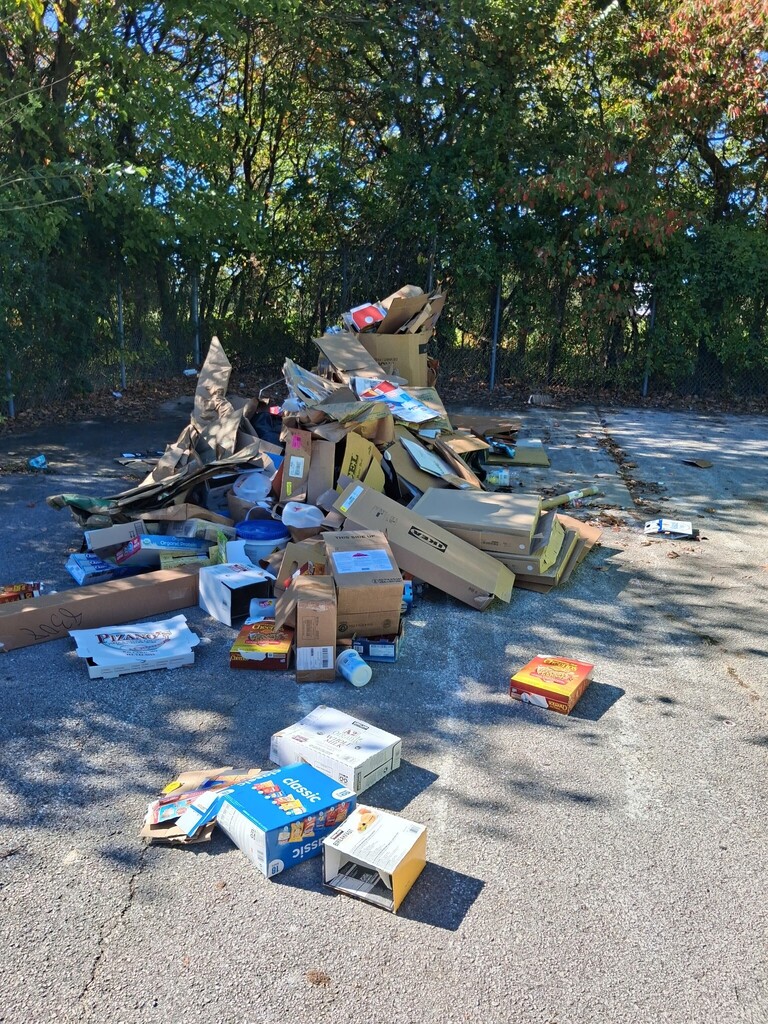 piles of trash on the ground 