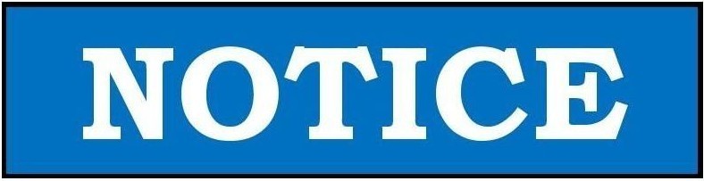 NOTICE with blue background