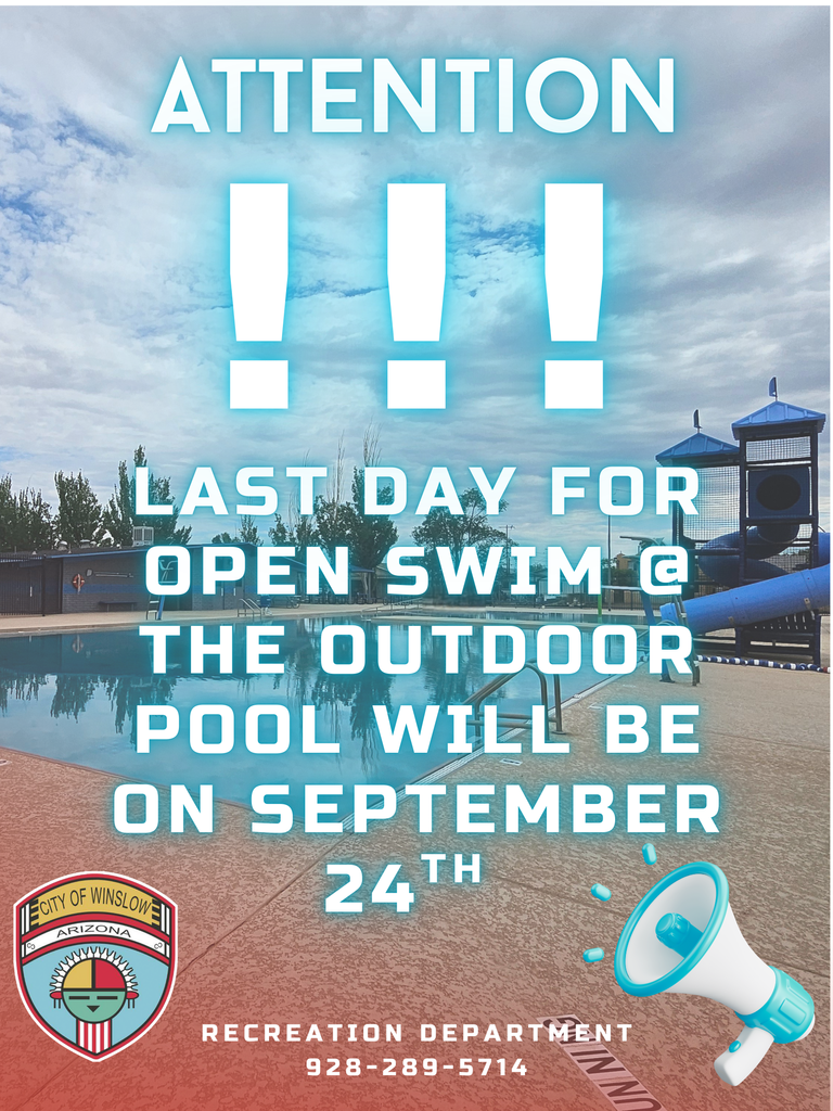 Flyer stating "the last day for open swim at the outdoor pool is September 24th"