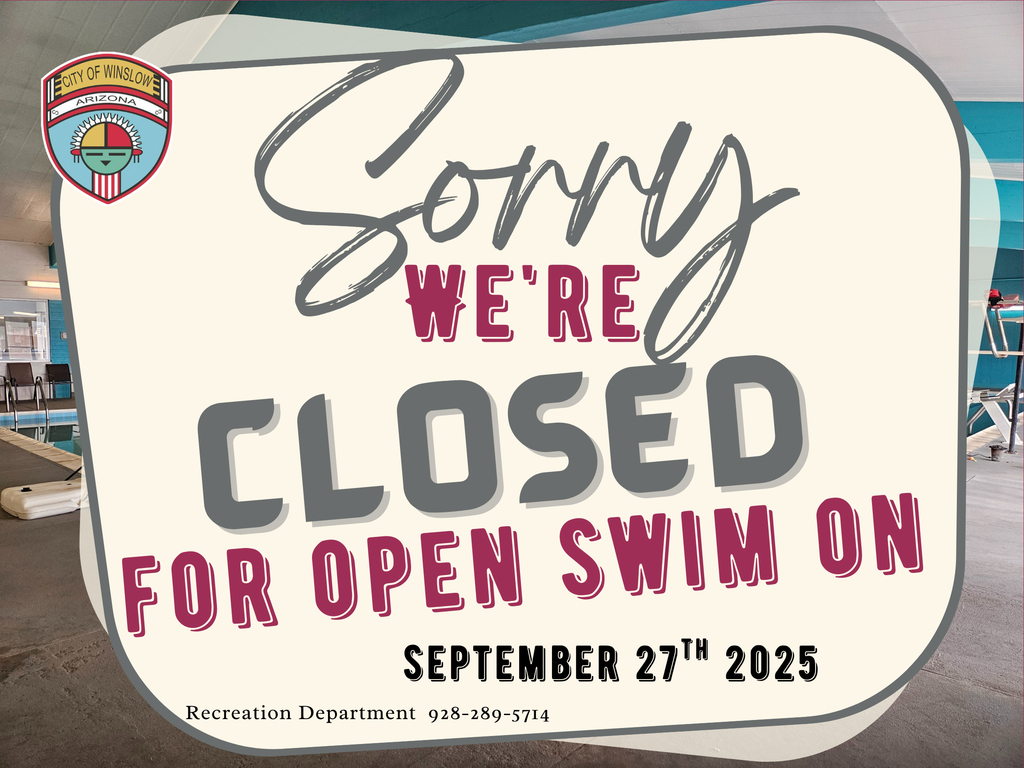 Flyer of indoor pool notice that we will be closed for the weekends, spetember 27th