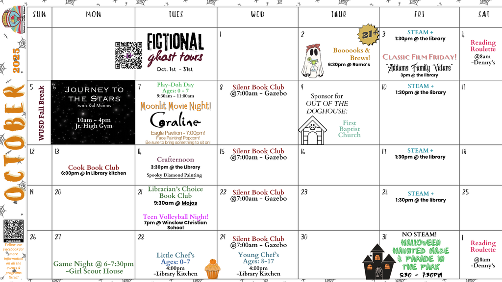 Library Calendar of Events for October