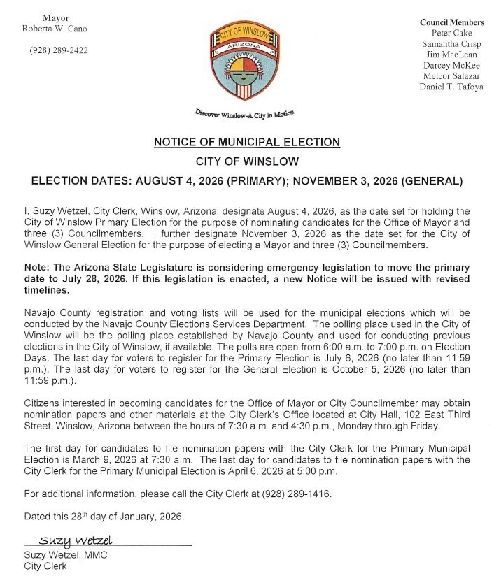 Notice of Municipal Election