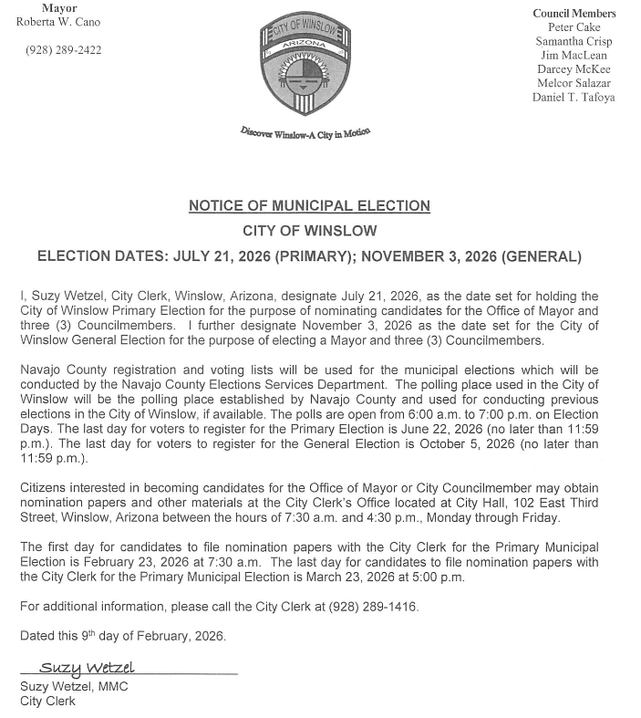 Notice of Municipal Election