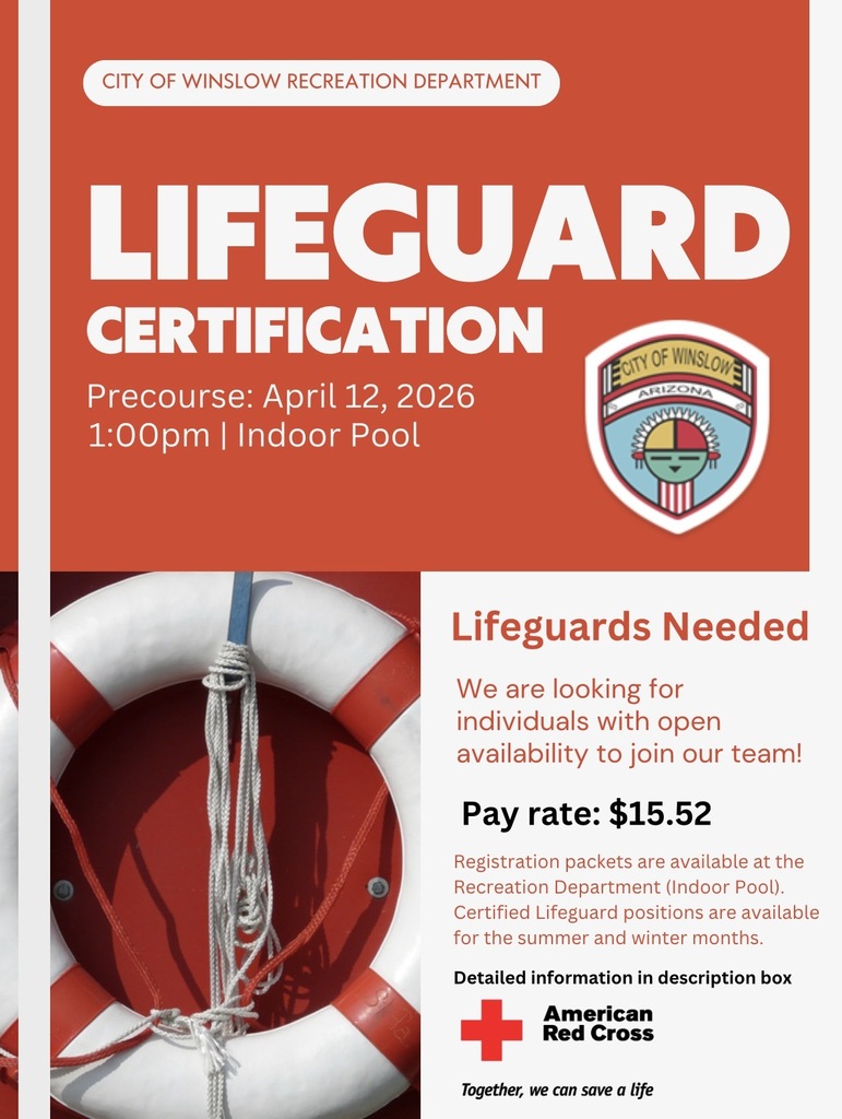 lifeguard testing april 12th at 1pm at the indoor pool. 