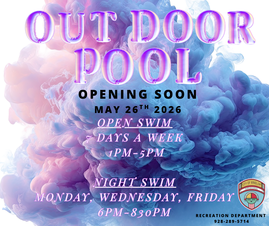 outdoor pool will be open may 26th from 1-5pm