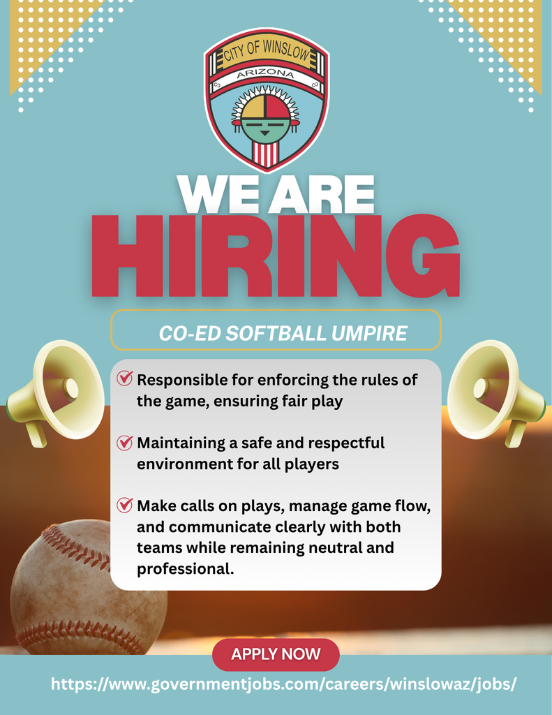 co ed softball umpire position now open, if interested please apply online season start in june and goes through august