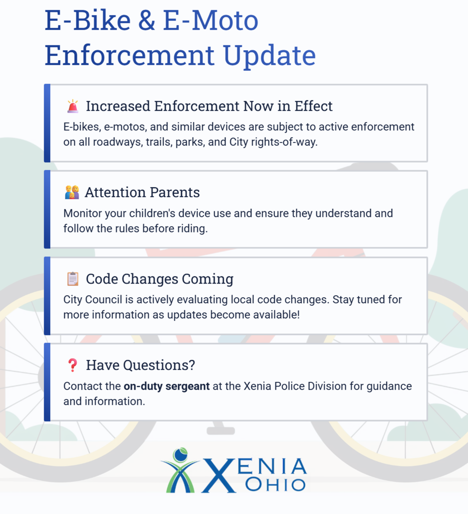 E-Bike and E-Moto Enforcement Update
