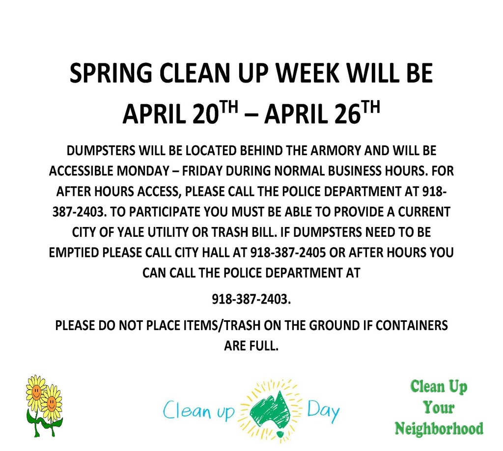 SPRING CLEAN UP WEEK IS HERE!!