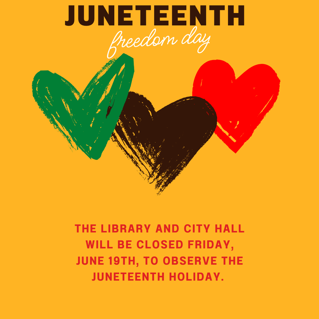 City Hall will be closed Friday, June 19th