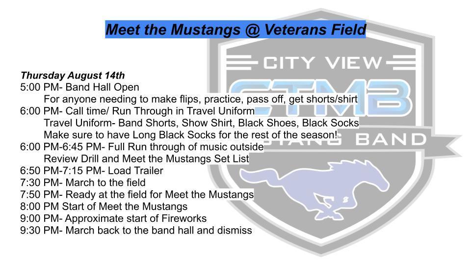 CV Itineraries Meet the Mustangs