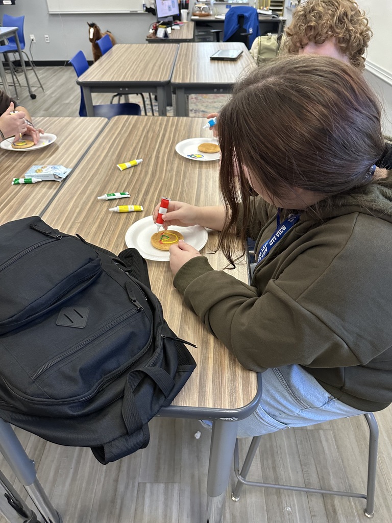 Equine Science got hands-on (and icing-on) today. Students had to draw and label the parts of the horse hoof using icing on a sugar cookie—knowledge first, dessert second.