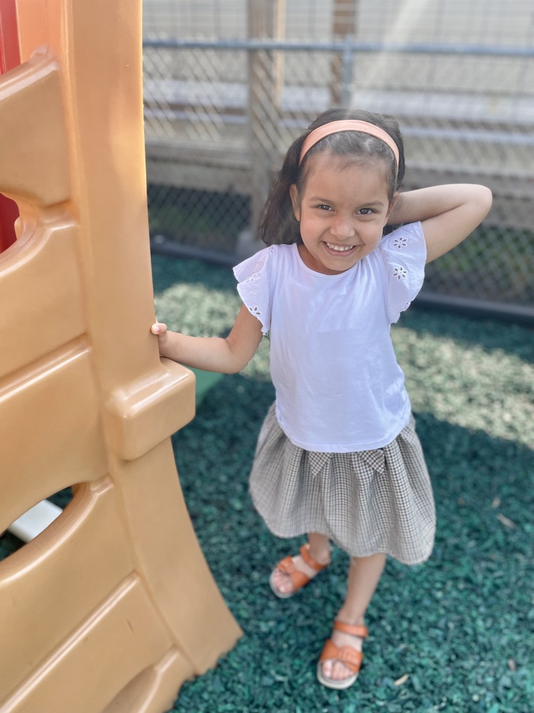 happy girl on the playground