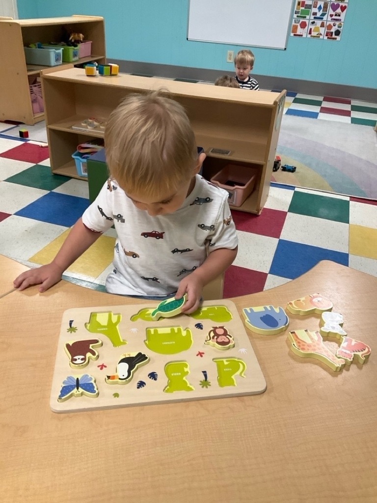 Little boy with puzzle