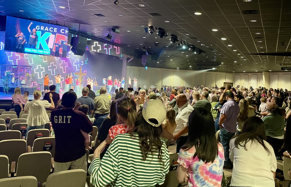 Sanctuary full of parents and children