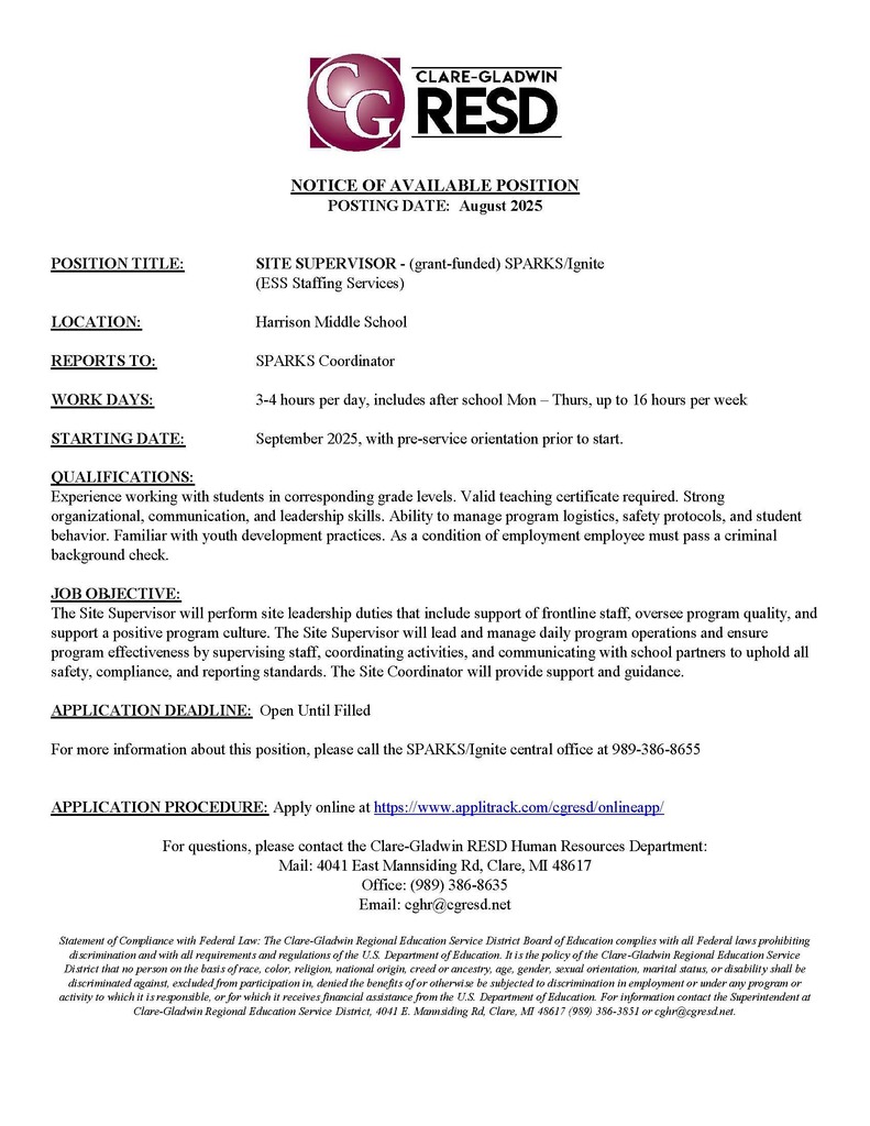 SPARKS Job Posting