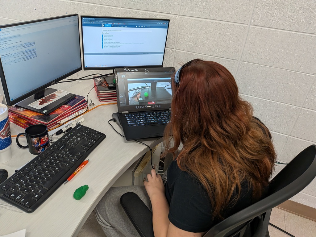 A student making an animation.