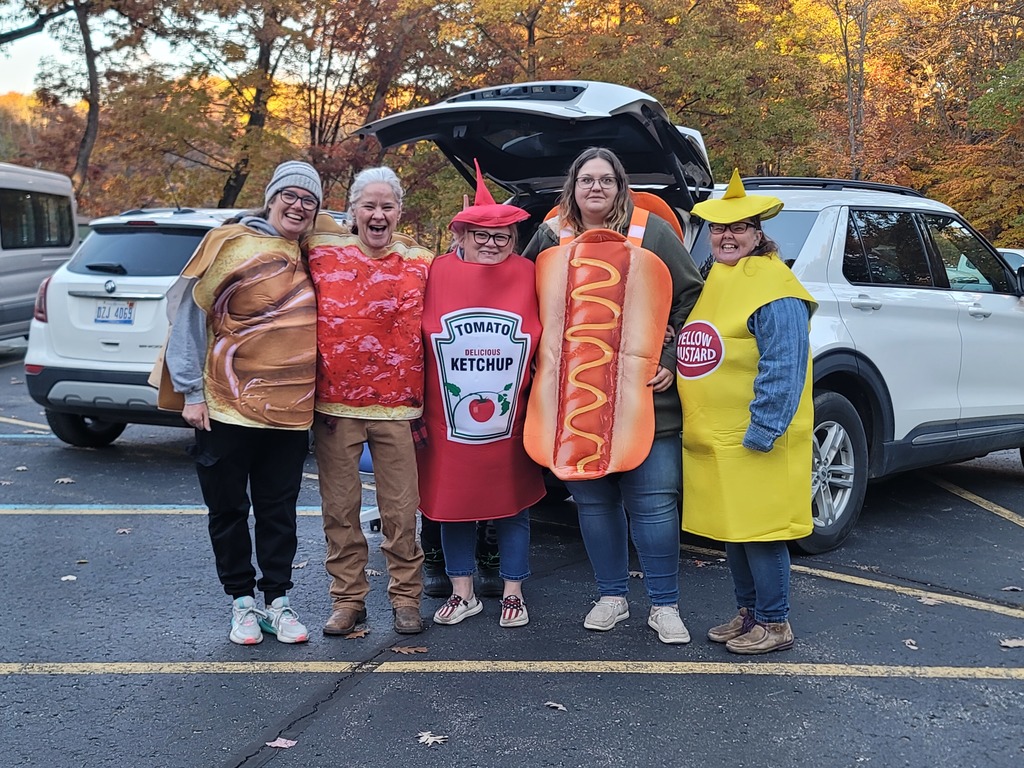 peanut butter &  jelly and a hot dog complete with Ketchup and mustard