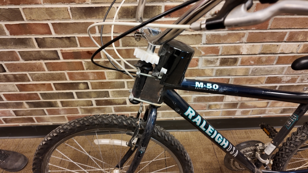 A backwards steering bike.